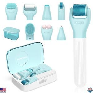 TUMAKOU 10 in 1 Microneedle Roller Set, Face & Body, Beard, Hair, Storage Case